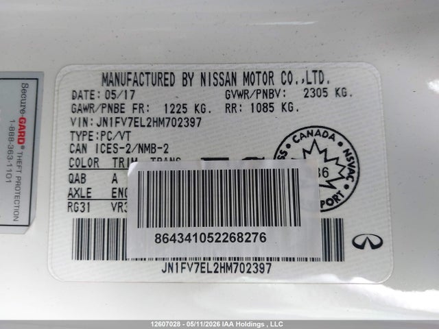 Infiniti Q60 2017 JN1FV7EL2HM702397 Image 9