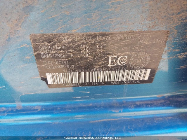 4S3GKAF68H3611530 Subaru Impreza Sport