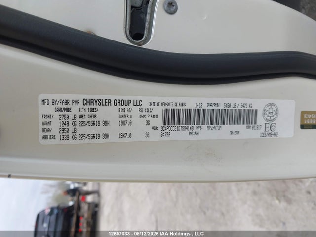 2013 Dodge Journey Sxt/crew მანქანა იყიდება აუქციონზე, vin: 3C4PDCCG1DT594149, აუქციონის ნომერი: 12607033