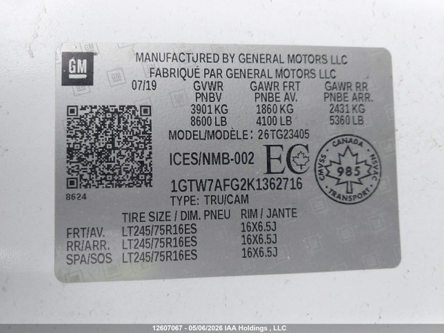 1GTW7AFG2K1362716 GMC Savana G2500