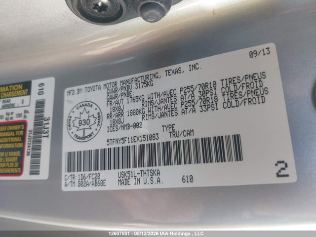 5TFNY5F11EX151083 Toyota Tundra Sr