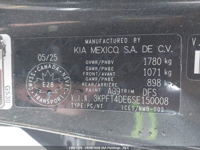 Продажа на аукционе авто 2025 Kia K4 Lx/lxs, vin: 3KPFT4DE6SE150008, номер лота: 12607105