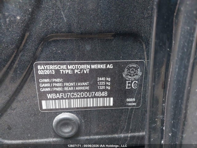 2013 Bmw 535i Xdrive მანქანა იყიდება აუქციონზე, vin: WBAFU7C52DDU74848, აუქციონის ნომერი: 12607171