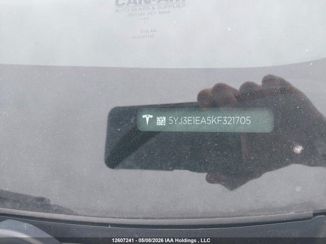 12607241 :رقم المزاد ، 5YJ3E1EA5KF321705 vin ، 2019 Tesla Model 3 Long Range/mid Range/standard Range/standard Range Plus مزاد بيع