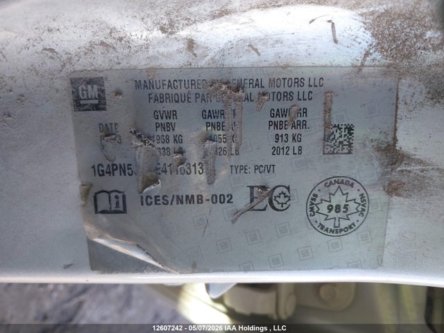12607242 :رقم المزاد ، 1G4PN5SK8E4116313 vin ، 2014 Buick Verano مزاد بيع