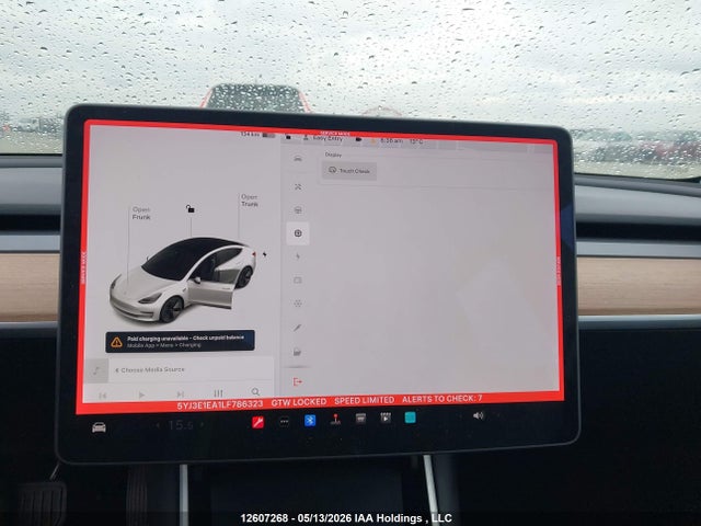12607268 :رقم المزاد ، 5YJ3E1EA1LF786323 vin ، 2020 Tesla Model 3 Standard Range Plus مزاد بيع