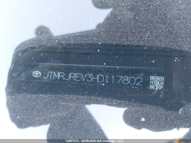 12607274 :رقم المزاد ، JTMRJREV3HD117802 vin ، 2017 Toyota Rav4 Hv Le/xle مزاد بيع