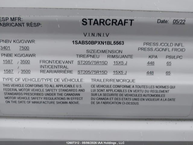 Starcraft Travel Trailer 2022 1SABS0BPXN1BL5563 Image 13