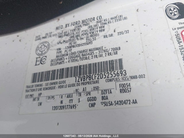 Продажа на аукционе авто 2013 Ford Mustang Gt, vin: 1ZVBP8CF2D5255693, номер лота: 12607343