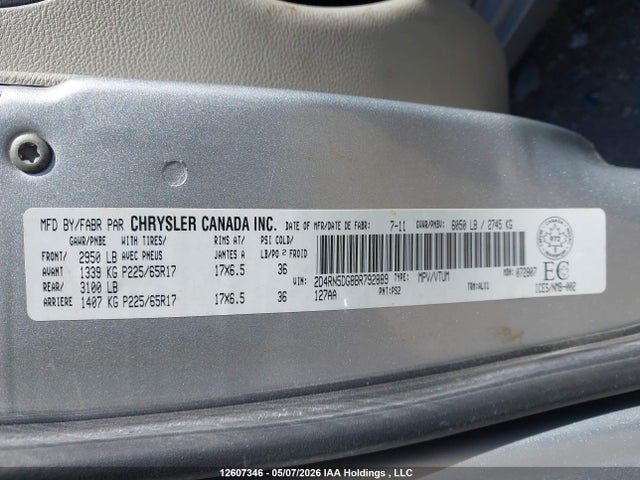 Продаж на аукціоні авто 2011 Dodge Grand Caravan Crew, vin: 2D4RN5DG8BR792889, номер лоту: 12607346
