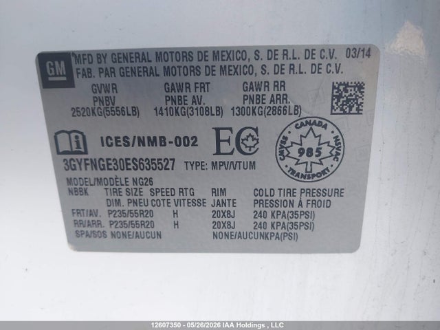 Cadillac SRX 2014 3GYFNGE30ES635527 Image 9