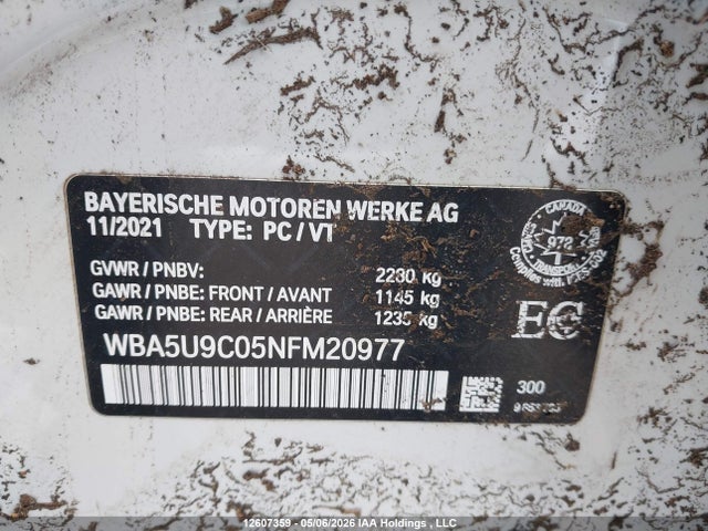Продажа на аукционе авто 2022 Bmw M340xi, vin: WBA5U9C05NFM20977, номер лота: 12607359