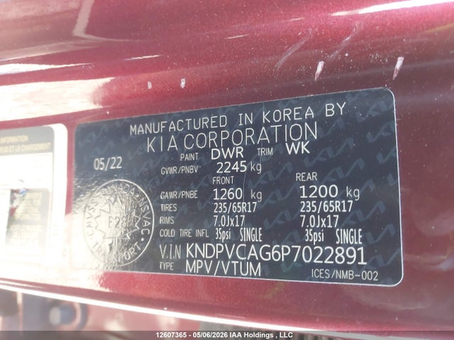 Aukcja sprzedaży 2023 Kia Sportage Ex, vin: KNDPVCAG6P7022891, numer aukcji: 12607365