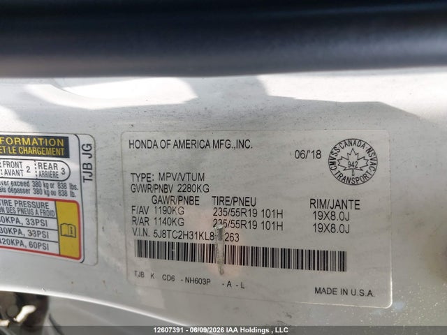 Acura RDX 2019 5J8TC2H31KL801263 Image 9
