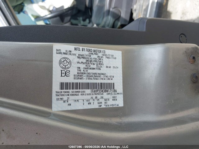 Aukcja sprzedaży 2008 Ford Focus Se/sel/ses, vin: 1FAHP35N38W175586, numer aukcji: 12607396