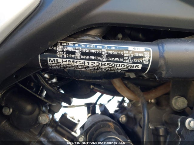 Продаж на аукціоні авто 2011 Honda Cbr250 Ra, vin: MLHMC4123B5000996, номер лоту: 12607416