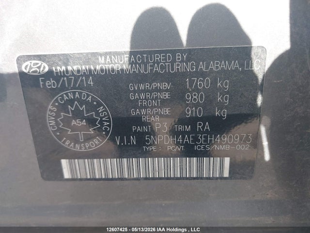 Aukcja sprzedaży 2014 Hyundai Elantra Se/sport/limited, vin: 5NPDH4AE3EH490973, numer aukcji: 12607425