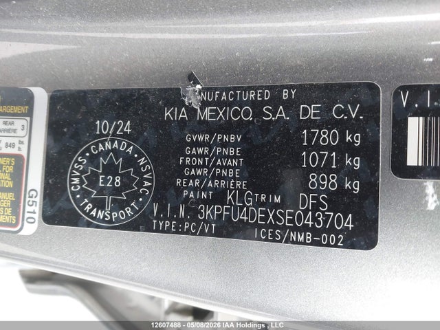 Продажа на аукционе авто 2025 Kia K4 Ex/ex+, vin: 3KPFU4DEXSE043704, номер лота: 12607488