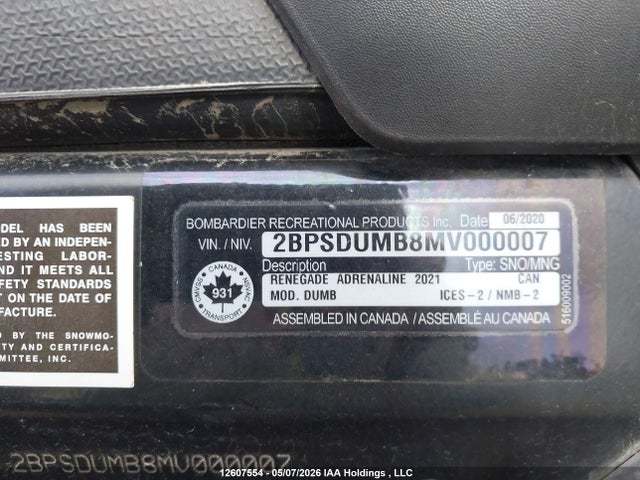 2BPSDUMB8MV000007 Skidoo Skidoo