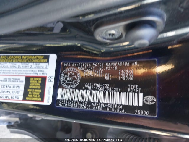 4T1BF1FK0GU580354 Toyota CAMRY XSE