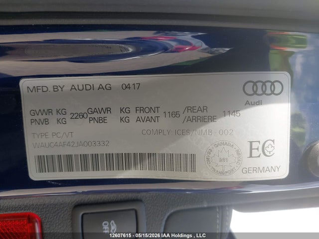 WAUC4AF42JA003332 Audi S4 3.0t Technik