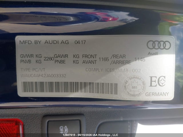 WAUC4AF42JA003332 Audi S4 3.0t Technik