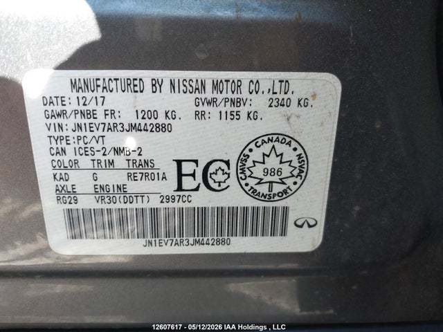 Aukcja sprzedaży 2018 Infiniti Q50 Luxe/sport, vin: JN1EV7AR3JM442880, numer aukcji: 12607617