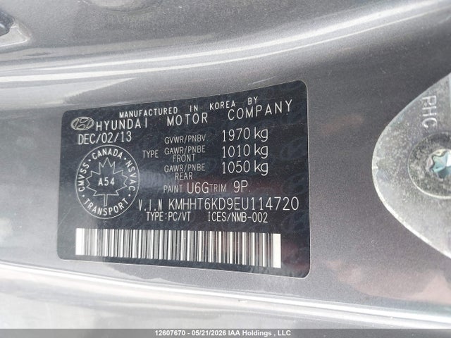 Aukcja sprzedaży 2014 Hyundai Genesis 2.0t Premium, vin: KMHHT6KD9EU114720, numer aukcji: 12607670