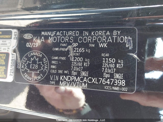 KNDPMCACXL7647398 KIA Sportage Lx/lx Anniversary/lx S
