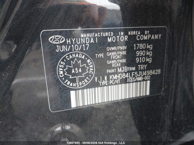 KMHD84LF5JU498428 Hyundai ELANTRA GL