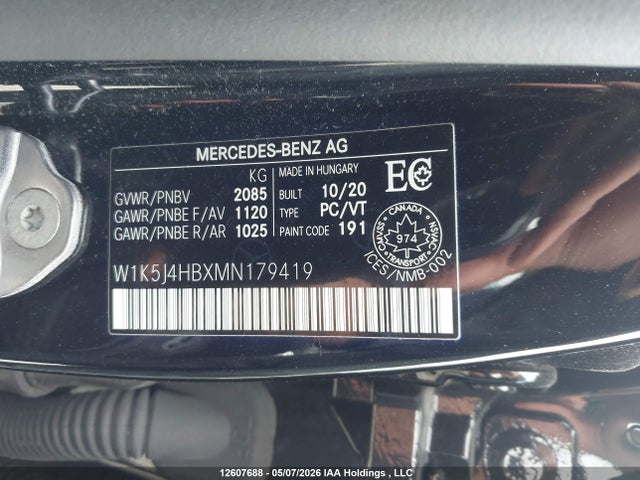 2021 Mercedes-benz Cla 250 Coupe 4matic მანქანა იყიდება აუქციონზე, vin: W1K5J4HBXMN179419, აუქციონის ნომერი: 12607688