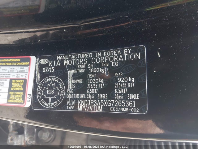 KNDJP3A5XG7265361 KIA SOUL +