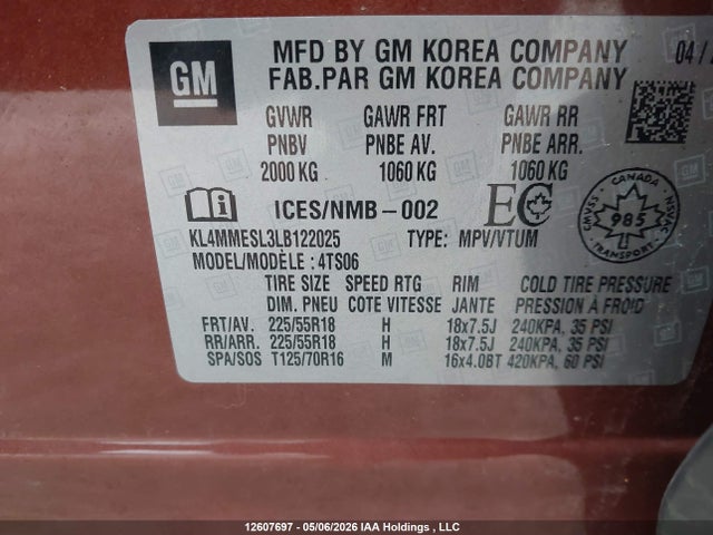 Buick Encore Gx Select 2020 KL4MMESL3LB122025 Image 18