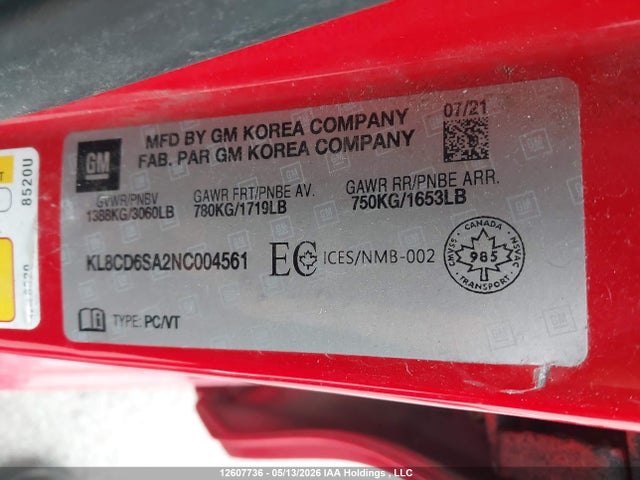 Chevrolet SPARK 1LT 2022 KL8CD6SA2NC004561 Image 9
