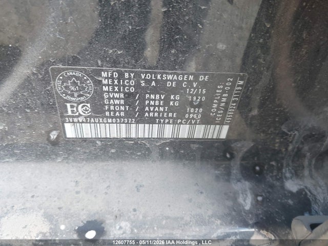 Aukcja sprzedaży 2016 Volkswagen Gti S/se/autobahn, vin: 3VW547AUXGM037372, numer aukcji: 12607755
