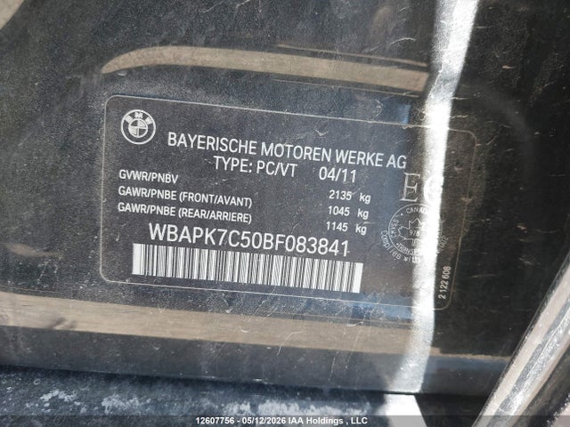Aukcja sprzedaży 2011 Bmw 328i Xdrive, vin: WBAPK7C50BF083841, numer aukcji: 12607756