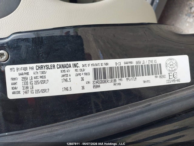 2C4RDGBG8ER110189 Dodge Grand Caravan Se/sxt