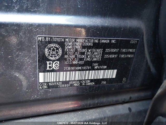 Toyota RAV4 LE 2021 2T3B1RFV6MC195781 Image 9