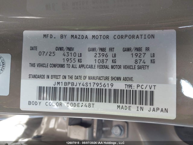 JM1BPBJY4S1795619 Mazda Mazda3 Suna