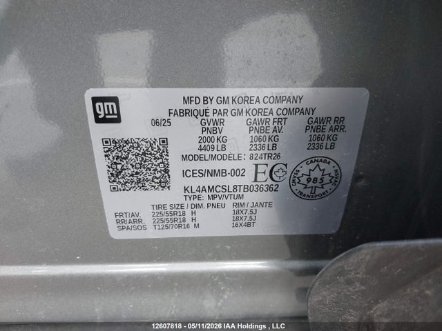 Auction sale of the 2026 Buick Encore Gx, vin: KL4AMCSL8TB036362, lot number: 12607818