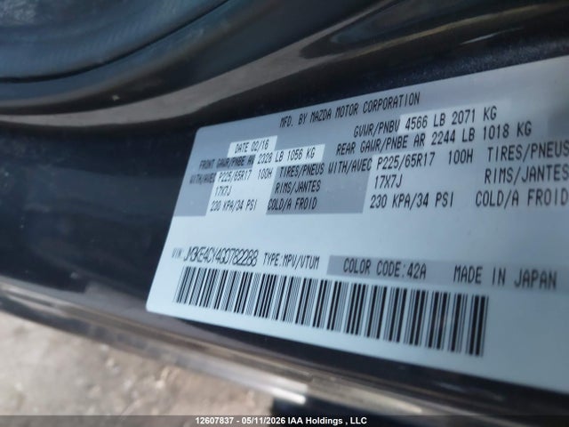 JM3KE4CY4G0782288 Mazda Cx-5 Gs