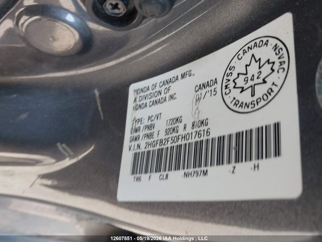 Продаж на аукціоні авто 2015 Honda Civic Ex 4dr, vin: 2HGFB2F50FH017616, номер лоту: 12607851