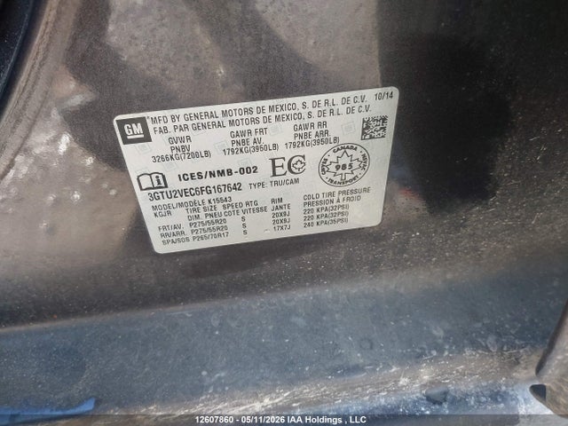 3GTU2VEC6FG167642 GMC SIERRA 1500