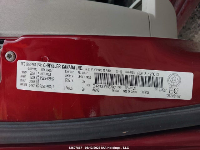 Продажа на аукционе авто 2010 Dodge Grand Caravan Se, vin: 2D4RN4DE0AR497843, номер лота: 12607867