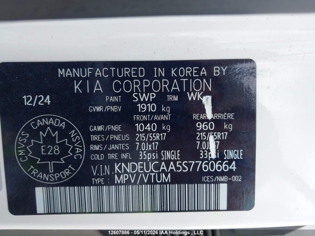 2025 Kia Seltos Ex მანქანა იყიდება აუქციონზე, vin: KNDEUCAA5S7760664, აუქციონის ნომერი: 12607886