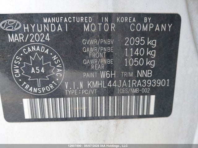 Продажа на аукционе авто 2024 Hyundai Sonata Preferred-trend, vin: KMHL44JA1RA393901, номер лота: 12607890