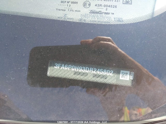 2013 Ford Fusion Se მანქანა იყიდება აუქციონზე, vin: 3FA6P0H93DR245802, აუქციონის ნომერი: 12607891