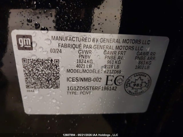 1G1ZD5ST6RF196142 Chevrolet MALIBU LT