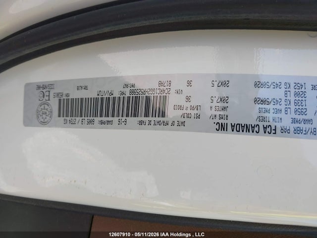 Aukcja sprzedaży 2017 Chrysler Pacifica Limited, vin: 2C4RC1GG2HR525988, numer aukcji: 12607910