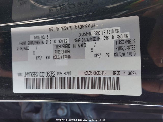 JM1DKBB71G0105352 Mazda Cx-3 Gx